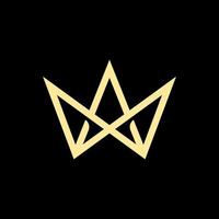 design de logotipo de linha de coroa de rei rei príncipe vetor