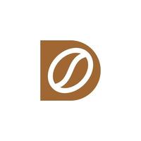design de logotipo de feijão de café letra d vetor