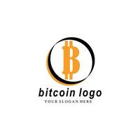 ilustração vetorial de bitcoin, moeda criptográfica, blockchain. se encaixa em adesivos de bitcoin blockchain para web ou impressão. logotipo bitcoin. vetor