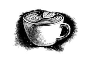 xícara de café de esboço. desenhado à mão. ilustração vetorial. vetor