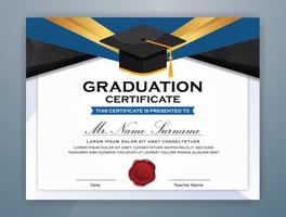 Design de modelo de certificado de diploma de ensino médio com tampa de pós-graduação vetor