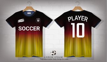 Jérsei de futebol e modelo de maquete de esporte de t-shirt, Design gráfico para kit de futebol ou uniforme de activewear. vetor