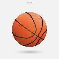 bola de basquete em fundo branco. ilustração vetorial. vetor