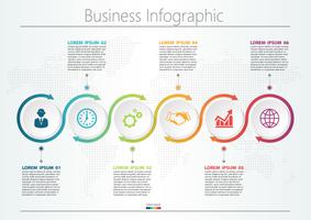 Modelo de infográfico de negócios de apresentação com 6 opções. vetor