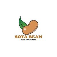 design de logotipo de soja, vetor de ilustração de ícone de comida