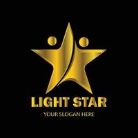 estrela de luz do logotipo vetorial com cor dourada é boa para colar o adesivo do logotipo da marca criativa vetor