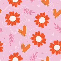 padrão floral rosa. padrão de amor vetor