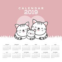 Calendário 2019 com gatos bonitos.