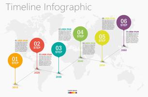 Modelo de infográfico de negócios de apresentação com 6 opções. vetor