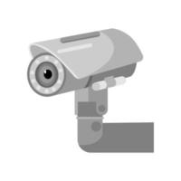 câmera de segurança oval cinza em um fundo branco. equipamento de vigilância para proteção, segurança e vigilância, em estilo de design plano vetor