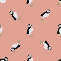 sem costura padrão animal em estilo minimalista com formas de pássaro papagaio-do-doodle. fundo rosa pastel. vetor