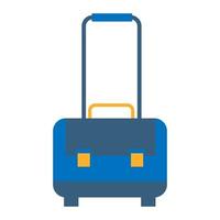 ícone de bagagem símbolo de maleta. botão de mala de viagem. ilustração vetorial plana vetor