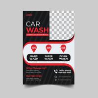 lavagem de carro flcar wash serviço de limpeza panfleto design de layout para serviço de lavagem de carro. alugue folheto de negócios vetor