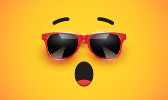 Emoticon colorido alto detiled com óculos de sol, ilustração vetorial vetor