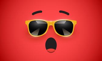 Emoticon colorido alto detiled com óculos de sol, ilustração vetorial vetor