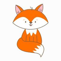 ilustração vetorial de raposa. animal fofo em estilo plano ilustração de berçário laranja para bebês personagem de animais selvagens para cartões, convite, promoção, impressão em tecido, design de roupas infantis e superfícies vetor