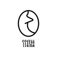 conceito de logotipo de lhama de café para negócios de cafeteria vetor