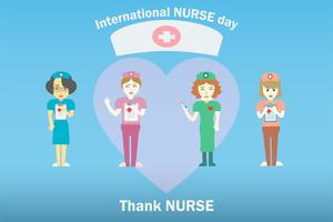 Dia internacional da enfermeira em maio de cada ano design por vetor no conceito de tom de tonalidade