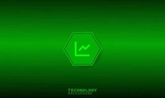 gráfico ícone de diagrama de negócios no hexágono verde com ícones de comunicação. vetor
