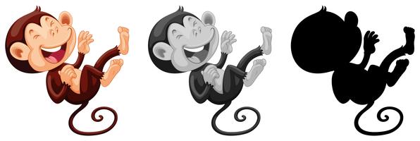 Conjunto de rindo macaco personagem vetor
