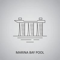 piscina marina bay em singapura, ícone marina bay vetor