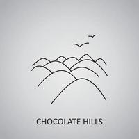 colinas de chocolate nas filipinas, bohol. ícone vetor