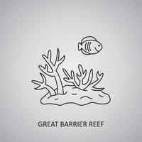 grande barreira de corais na austrália. mar de corais. mundo subaquático vetor