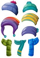 Design diferente de chapéus de inverno e lenços