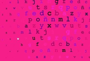 layout de vetor rosa escuro com alfabeto latino.