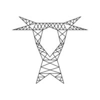 pictograma de torre de linha de energia elétrica. ícone de pilão elétrico de alta tensão. vetor