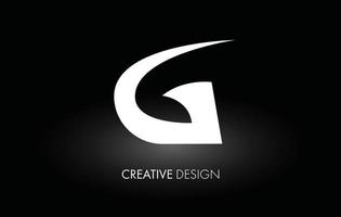 logotipo da letra g branca sobre fundo preto. forma de ícone g criativo com vetor de aparência moderna