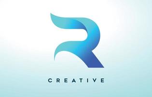 design de logotipo de letra azul r com aparência estilizada e design moderno para o logotipo da empresa de negócios vetor