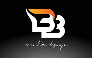 logotipo da carta bb com cores brancas douradas e vetor de ícone de design minimalista