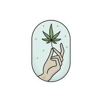 vetor premium de logotipo de cannabis