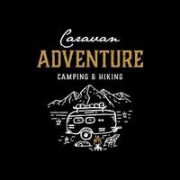 ilustração logotipo gráficos vetoriais de aventura em uma caravana, bom para logotipos de aventura vetor