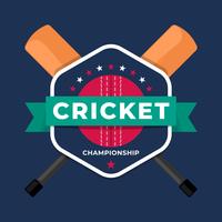 Modelo de campeonato de equipe de crachá logotipo esporte cricket vetor