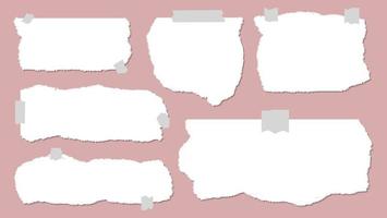 conjunto mínimo de design abstrato de papel pegajoso rasgado vetor