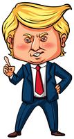 Presidente dos EUA Trump com o dedo apontando vetor