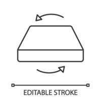 ícone linear do colchão frente e verso da estação dupla. ilustração de linha fina. colchão isotérmico inverno verão. roupa de cama. símbolo de contorno. desenho de contorno isolado de vetor. traço editável vetor