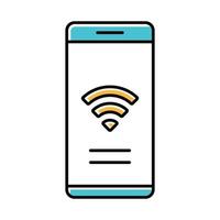 ícone de cor de acesso à internet. zona wi-fi. conexão web. aplicativo de roteador de smartphone. ficar online. Wifi grátis. ilustração vetorial isolada vetor