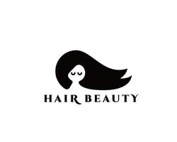 mulher abstrata e simples no logotipo do salão de beleza de cabelo. ilustração vetorial