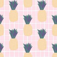 padrão de frutas tropicais exóticas em fundo rosa. papel de parede geométrico de abacaxi. vetor