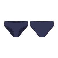 calcinha azul escura para meninas isoladas no fundo branco. calcinhas femininas. vetor