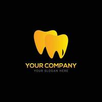 design de logotipo de verificação de dente de cor dental abstrato criativo vetor