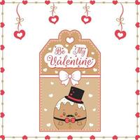 valentine love tag de cartão de biscoito fofo com texto de feliz dia dos namorados
