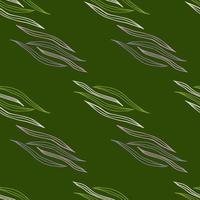linha botânica verde dá forma ao padrão sem emenda. papel de parede da natureza. vetor