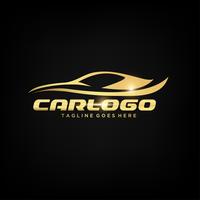 Design de logotipo de carro de ouro vetor