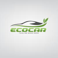 Design de logotipo de carro ecológico vetor