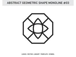 design de azulejos forma geométrica abstrata vetor monoline grátis