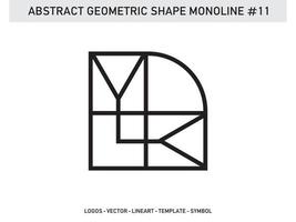 lineart monoline design de telha de forma geométrica abstrata grátis vetor